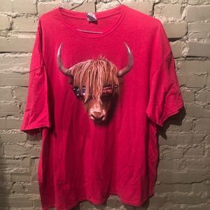 Men's patriotic bull steer cowboy Shirt 3X